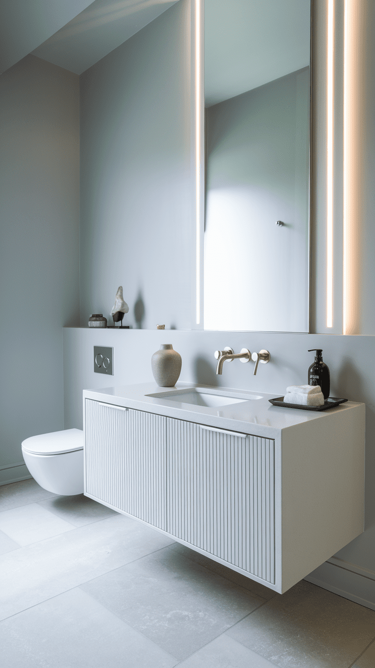 Powder Room Inspiration White Vanity