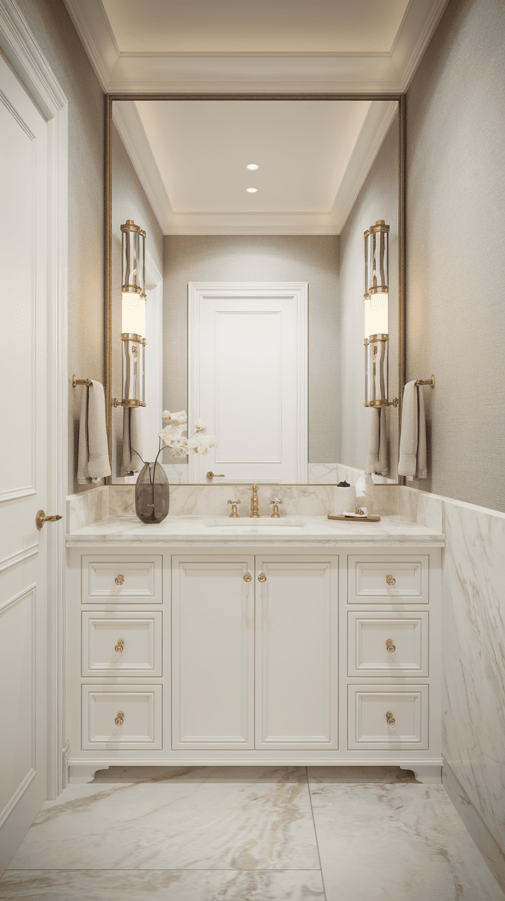 Powder Room Inspiration White Vanity