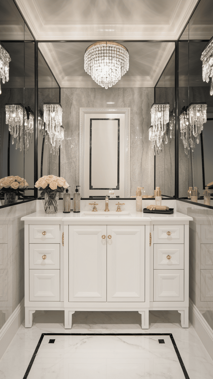 Powder Room Inspiration White Vanity